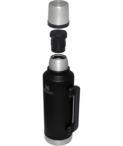 Stanley vacuum bottle leakproof cap keeps beverages secure in a backpack during travel.