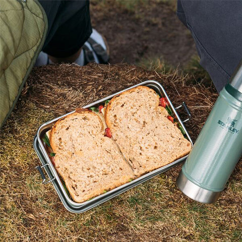 STANLEY box showcases durable 18-8 stainless steel construction