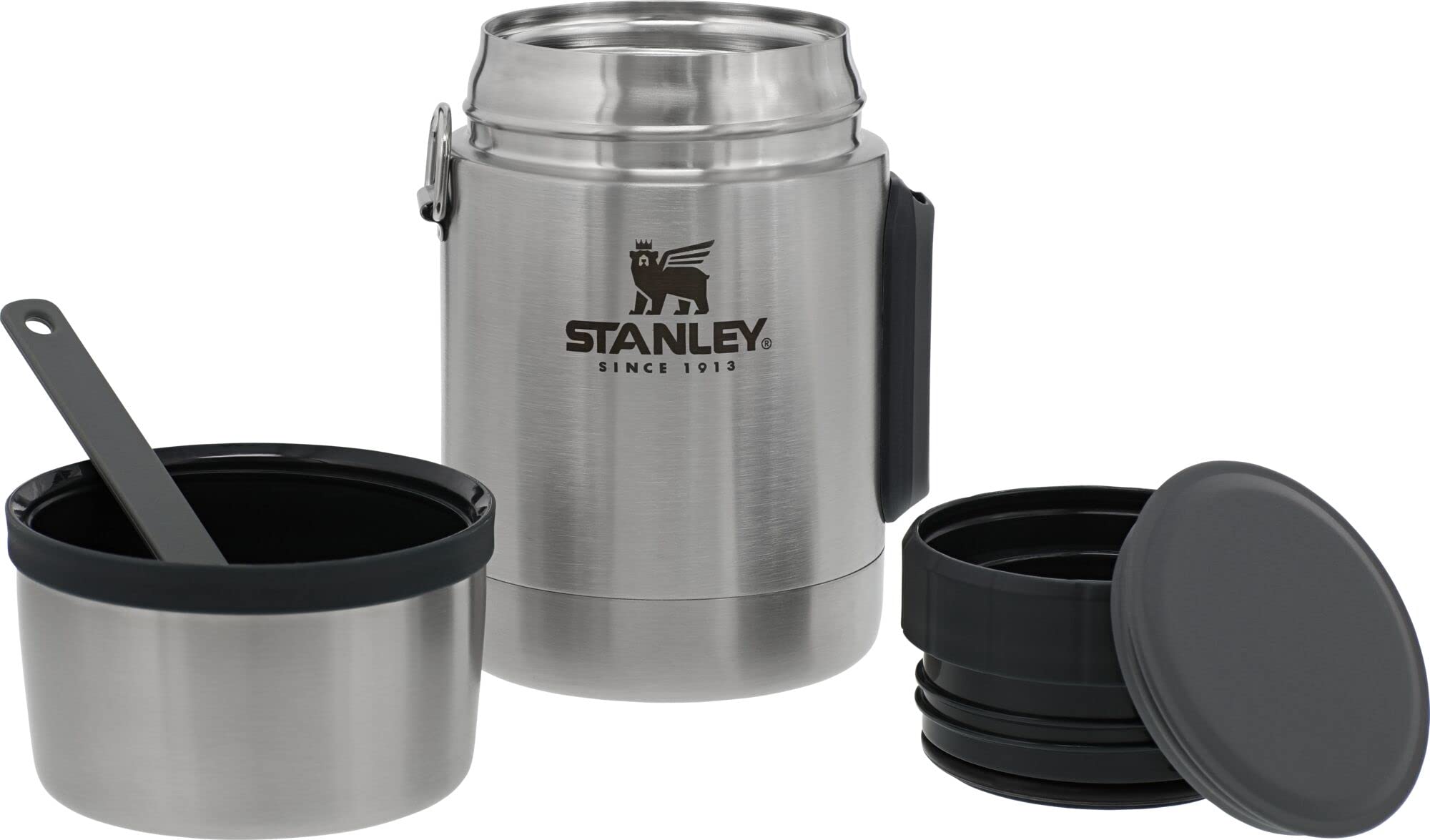 STANLEY food jar with integrated spork demonstrates all-in-one convenience.