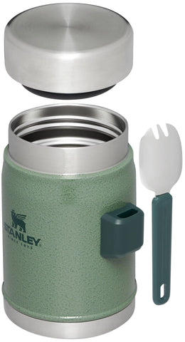 Wide-mouth opening on Stanley jar simplifies filling and cleaning.