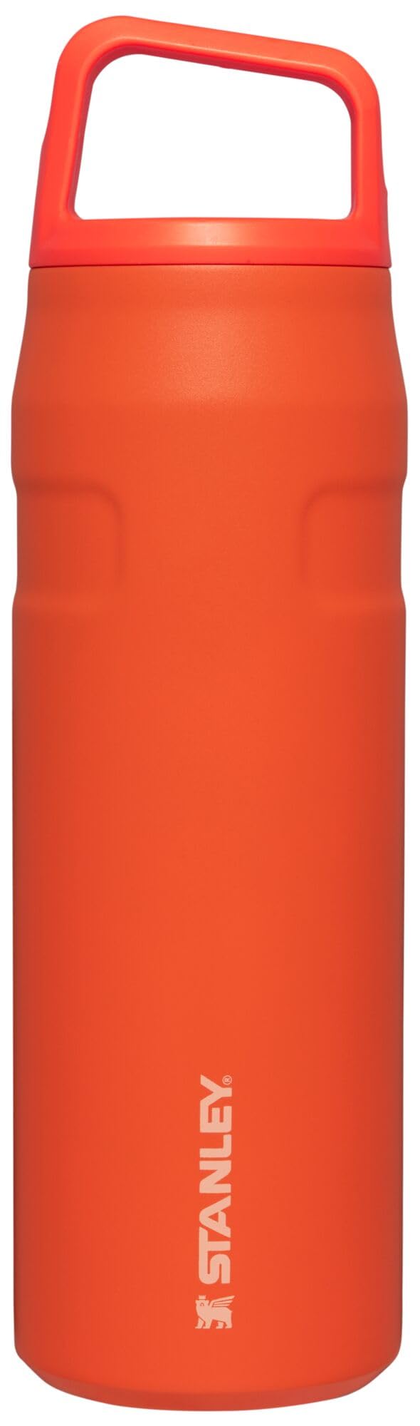 STANLEY IceFlow Cap and Carry Bottle 24oz with tigerlily finish for refreshing hydration on the go.