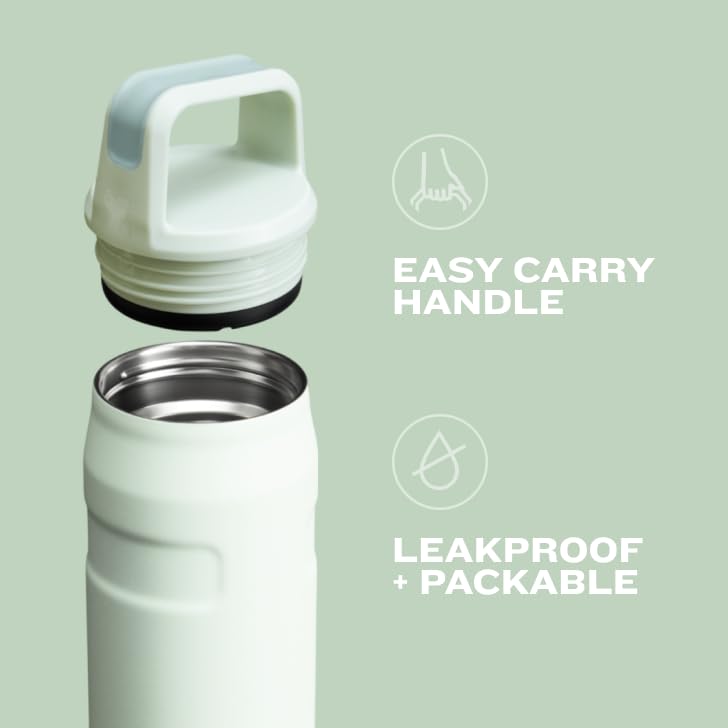 Stanley IceFlow bottle fits car cup holders for easy commuting.