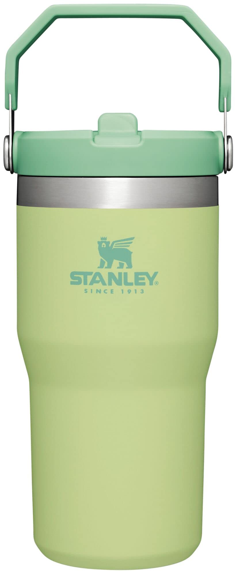 Stanley IceFlow 20 oz citron tumbler with flip straw for cold beverages.