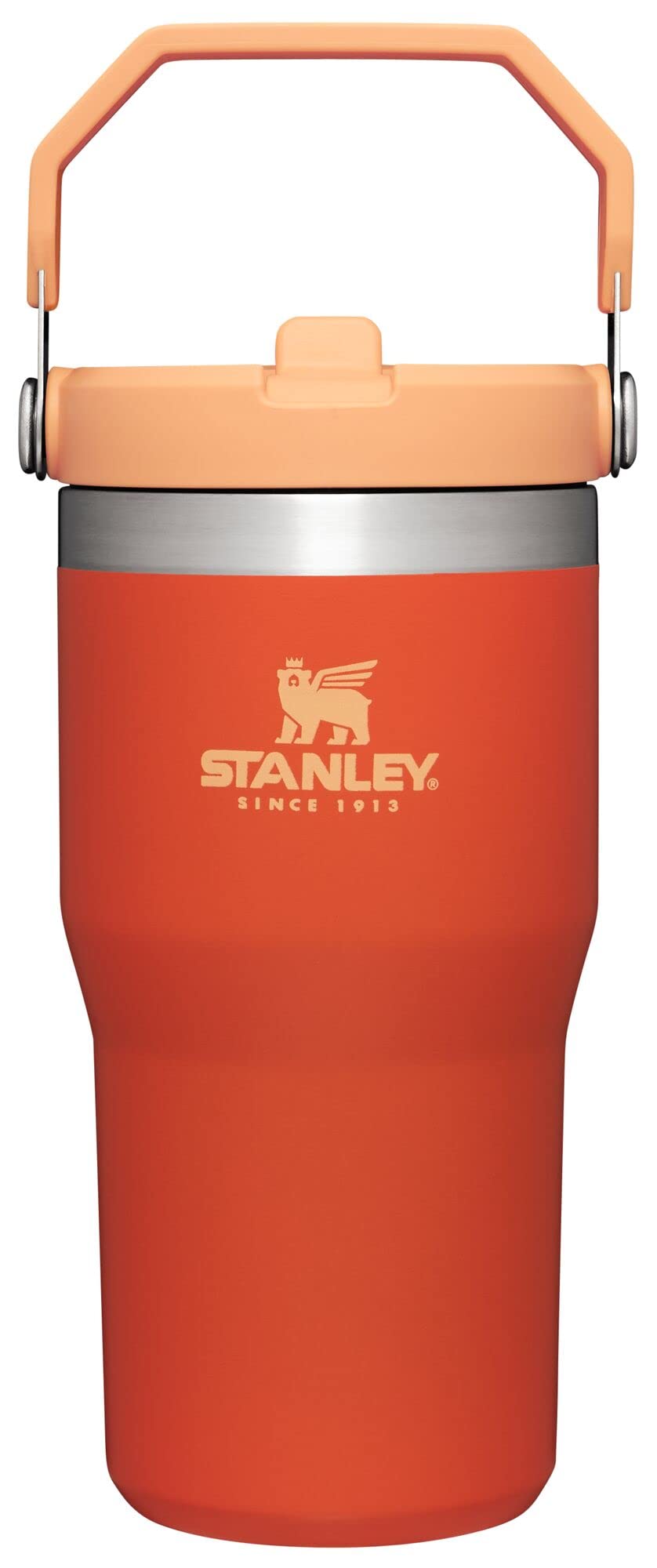 Stanley IceFlow flip straw tumbler 20oz showing flip mechanism for easy, spill-free sipping.