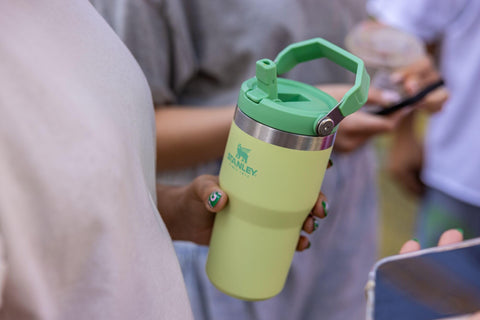 Stanley IceFlow flip-straw lid closure provides leak resistance during workouts.