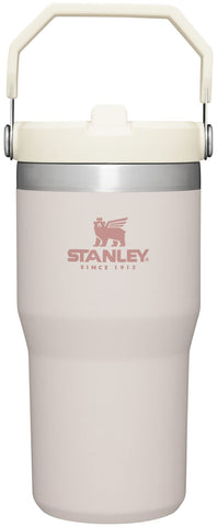 Stanley IceFlow tumbler rose quartz with flip straw for on-the-go cold hydration.