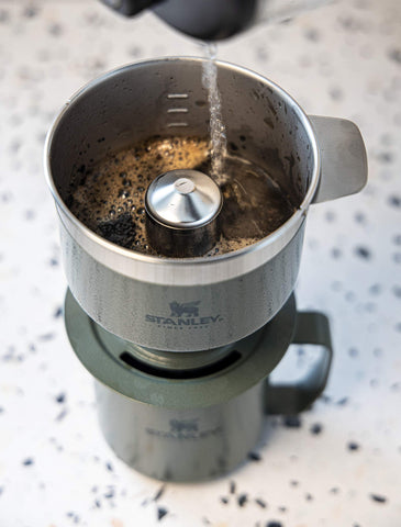 STANLEY Perfect Brew Pour Over durable stainless design for travel.