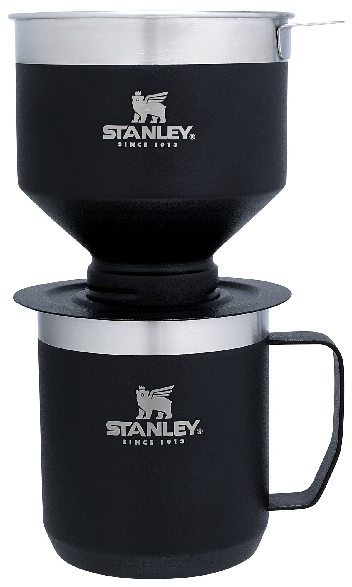 STANLEY Perfect Brew Pour Over Set with 12oz Camp Mug for hot coffee on the go.