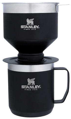 STANLEY Perfect Brew Pour Over Set with 12oz Camp Mug for hot coffee on the go.