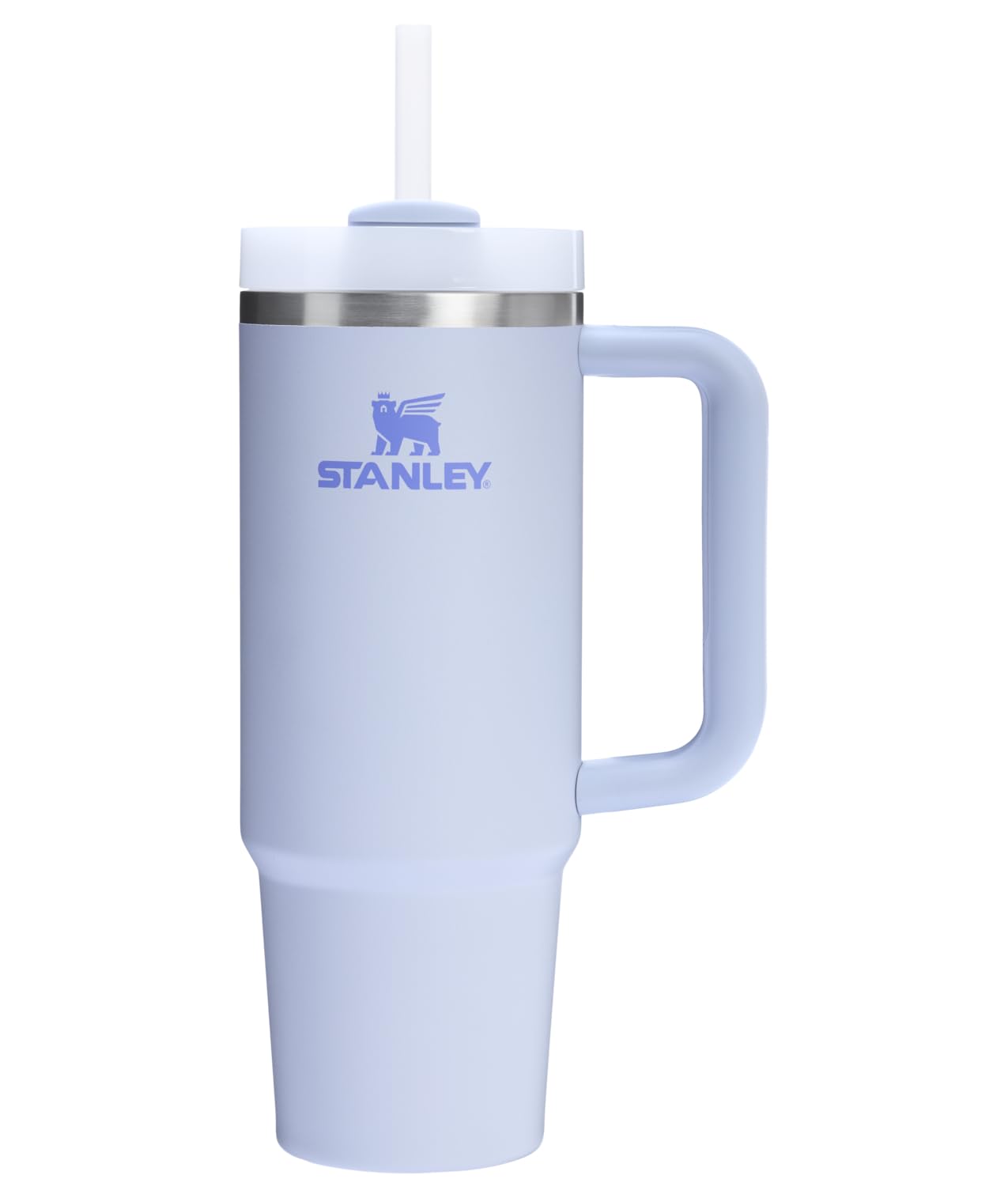 Stanley Quencher H2.0 30oz with handle for easy carrying.