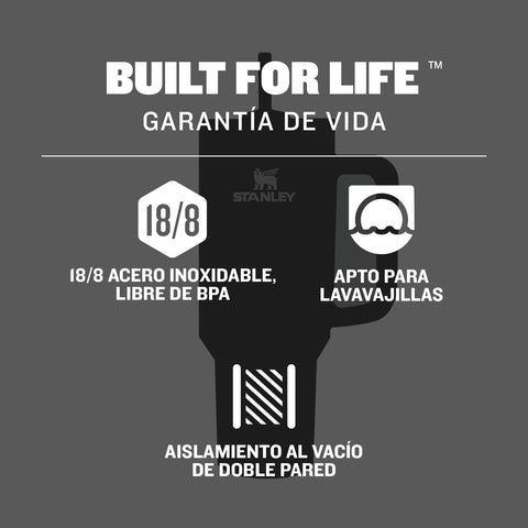 Stanley Quencher H2.0 Rose Quartz Glow tumbler with vibrant color and shine.