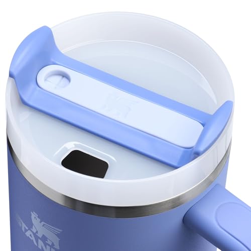 STANLEY Quencher H2.0 FlowState lid close-up showing leak-resistant three-position design