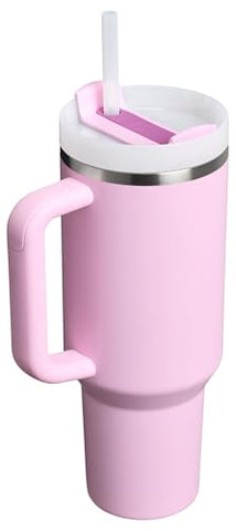Stanley Quencher stainless steel body keeps beverages cold during long days at the office.