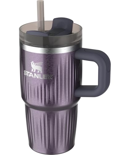 Side profile of Stanley Quencher H2.0 20 oz showing a slim, cup-holder friendly base.