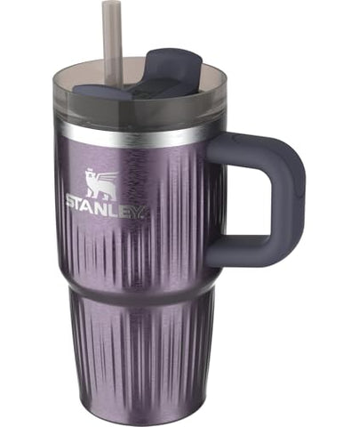 Side profile of Stanley Quencher H2.0 20 oz showing a slim, cup-holder friendly base.