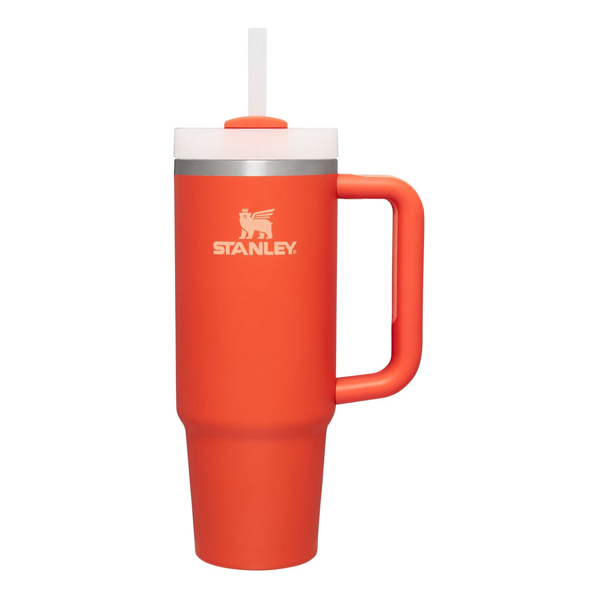 STANLEY Quencher H2.0 30oz front view in Tigerlily color for on-the-go hydration