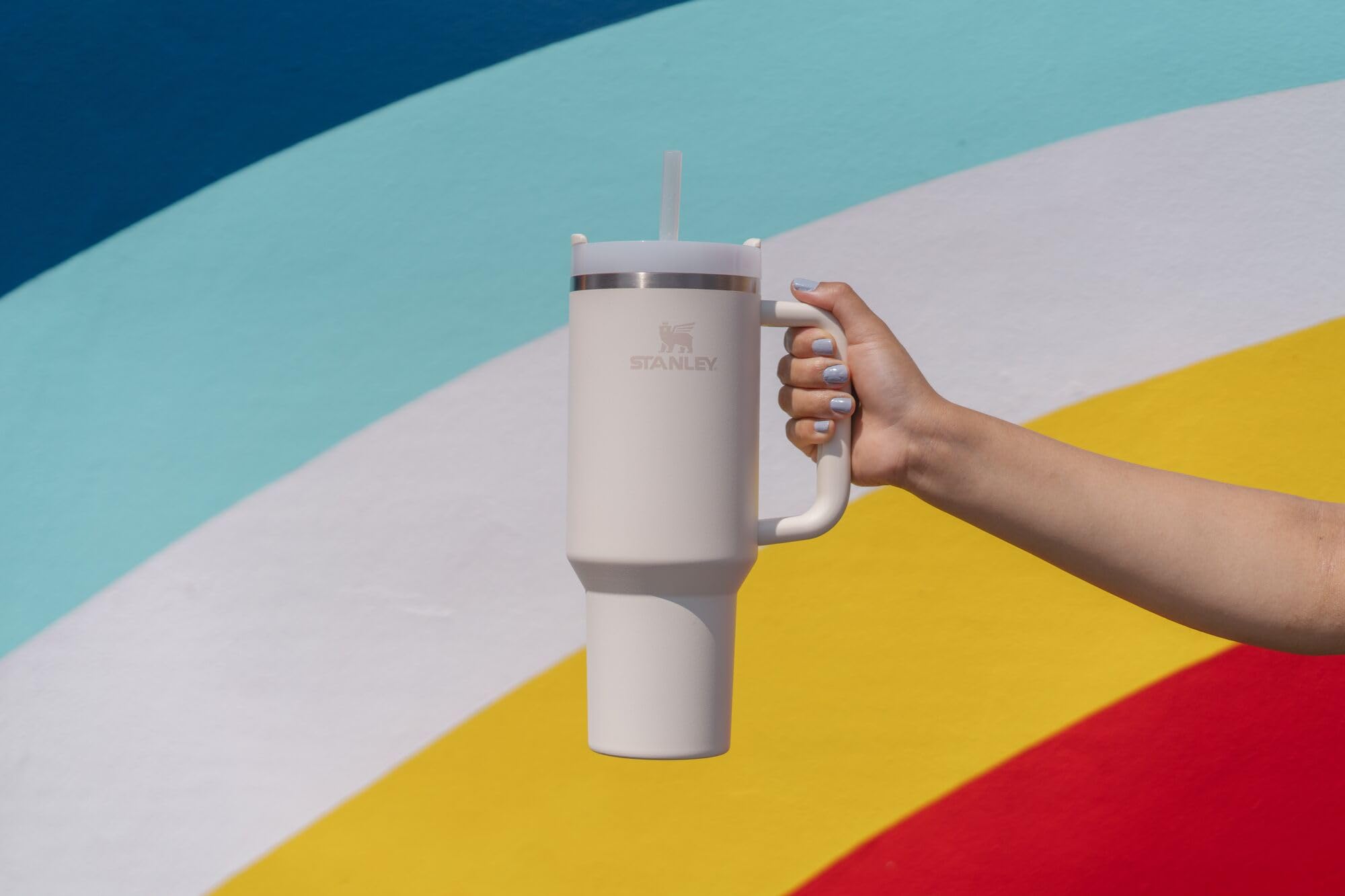 Cream color option shown on the Stanley Quencher H2.0 40 oz.