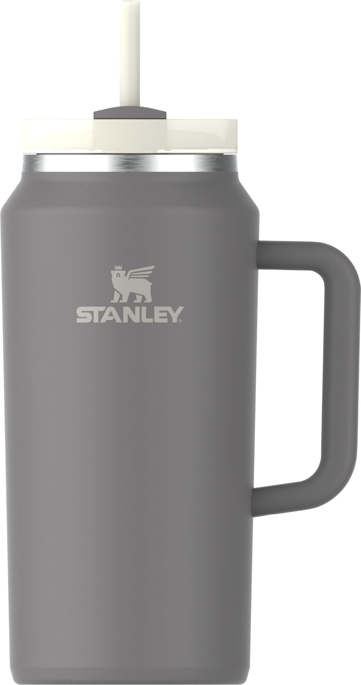 Stanley Quencher H2.0 tumbler with handle for easy transport.