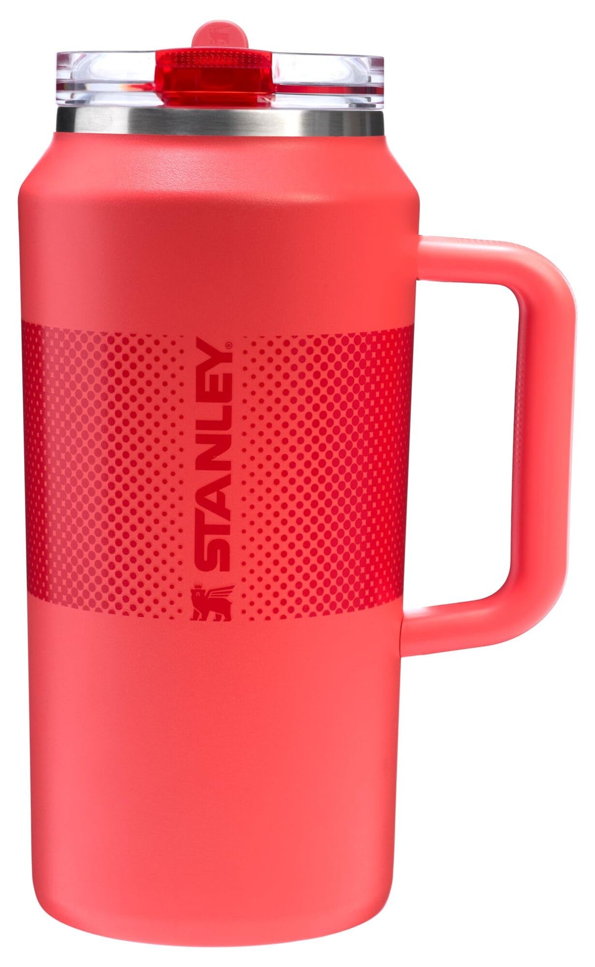 Stanley Quencher ProTour bottle close-up with built-in flip straw for spill-free sipping.