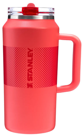 Stanley Quencher ProTour bottle close-up with built-in flip straw for spill-free sipping.