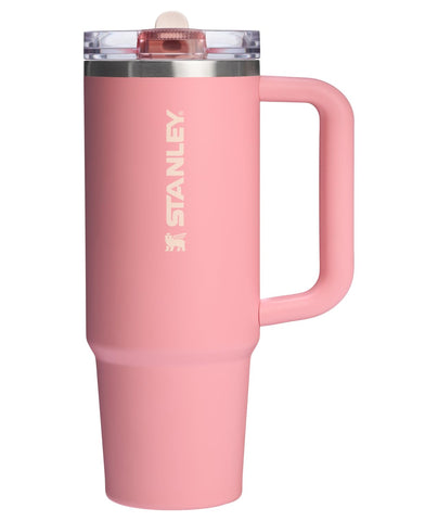Stanley Quencher ProTour Pink Mesa front view, easy-sip flip straw for quick hydration.