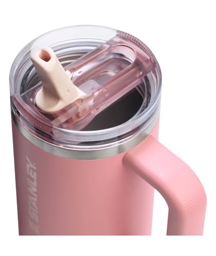 Stanley Quencher ProTour Pink Mesa lid close-up, leakproof seal prevents spills.
