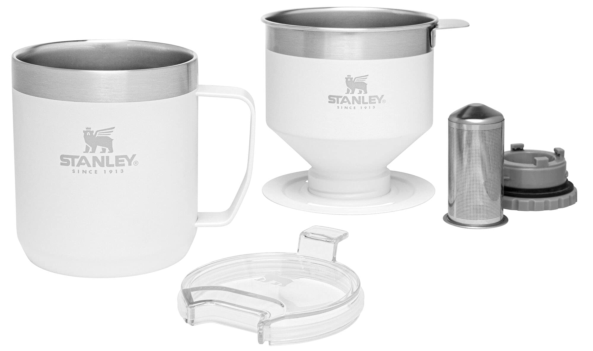 STANLEY stainless steel filter preserves aroma for richer coffee.
