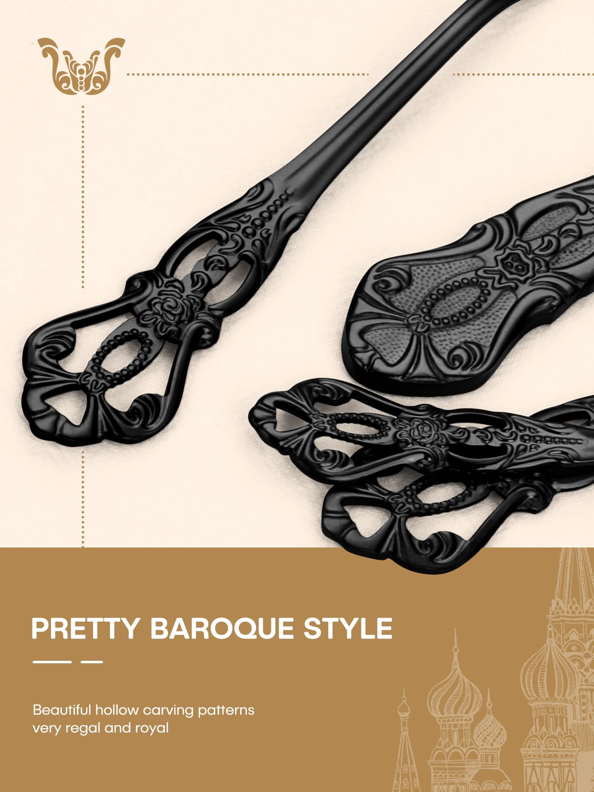 Stapava 30pcs black silverware set with dinner forks for classy table settings