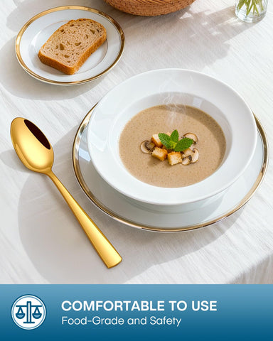 Stapava 40pc gold silverware set ideal for family dining occasions