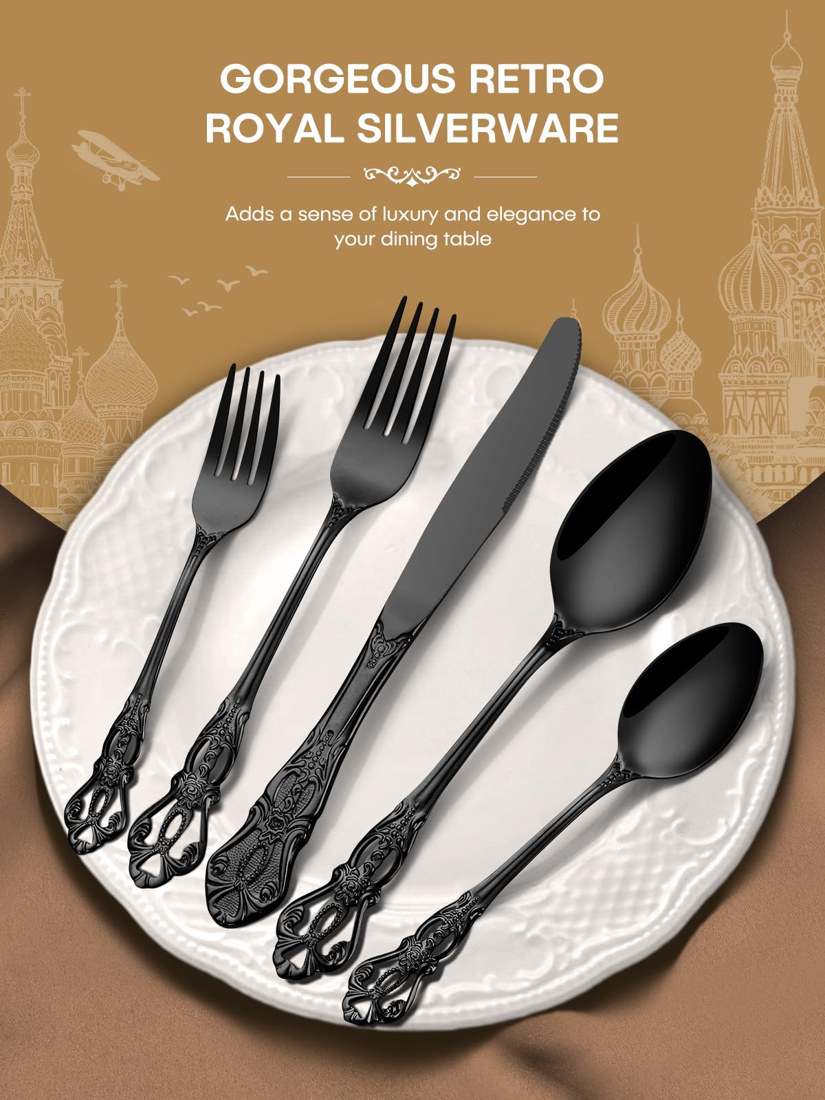 Stapava baroque detailing on handle for regal dining flair