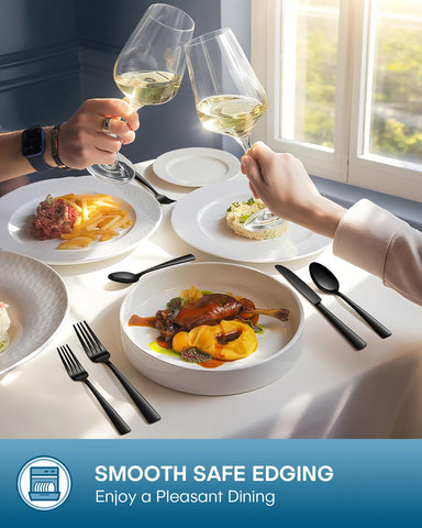 Stapava black silverware set on table showcases modern, timeless design