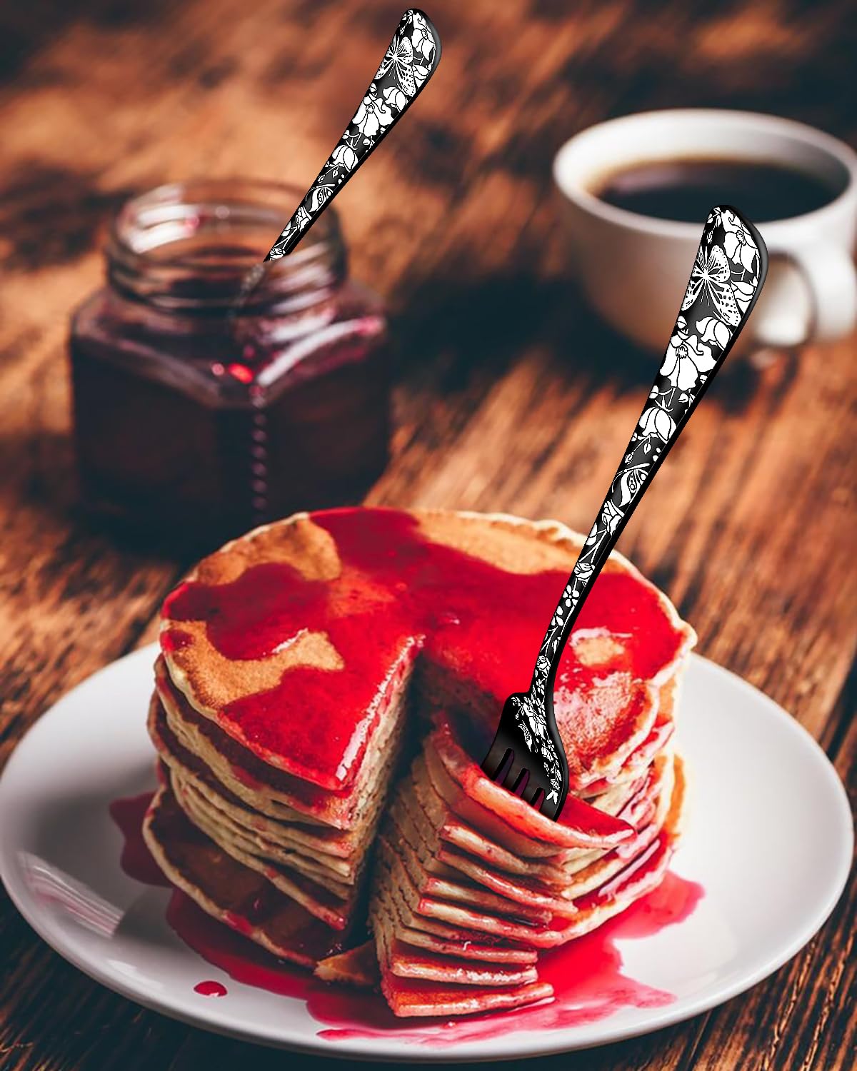 Stapava butterfly laser-print detail highlights elegant design for upscale tables.