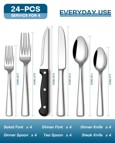 Stapava steak knives included for precise slicing at meals