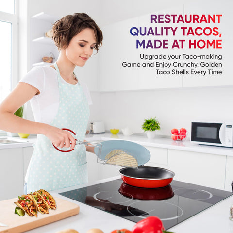 StarBlue Taco Shell Tongs have heat-resistant handle for safe handling in hot oil.