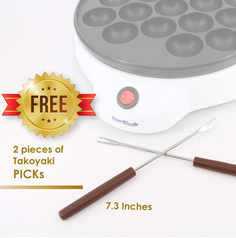 StarBlue Takoyaki Maker non-stick surface allows easy release and cleanup.
