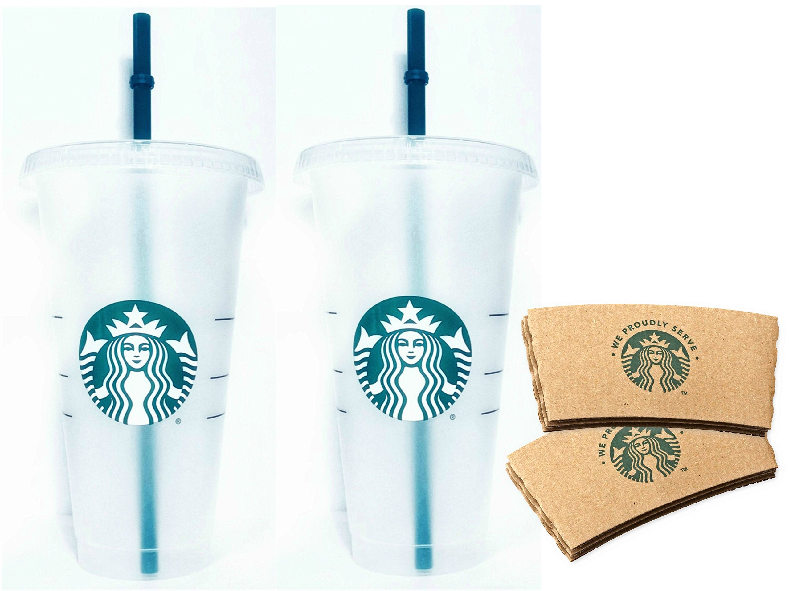 Starbucks 24-ounce frosted reusable cup with lid and straw for cold drinks, BPA-free
