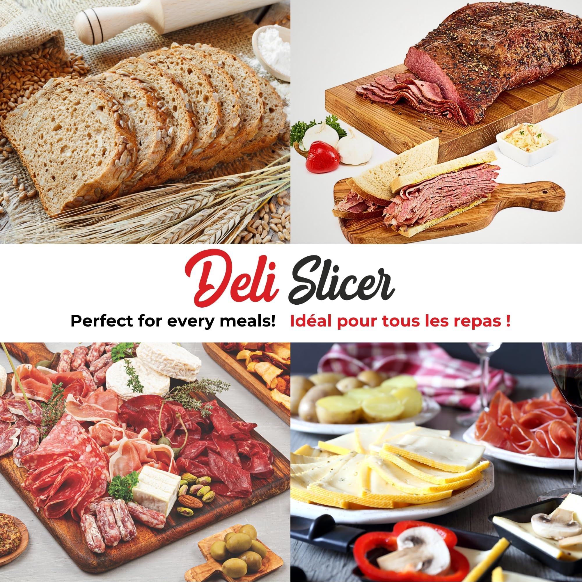 Starfrit Deli Slicer non-slip suction base keeps the workstation stable
