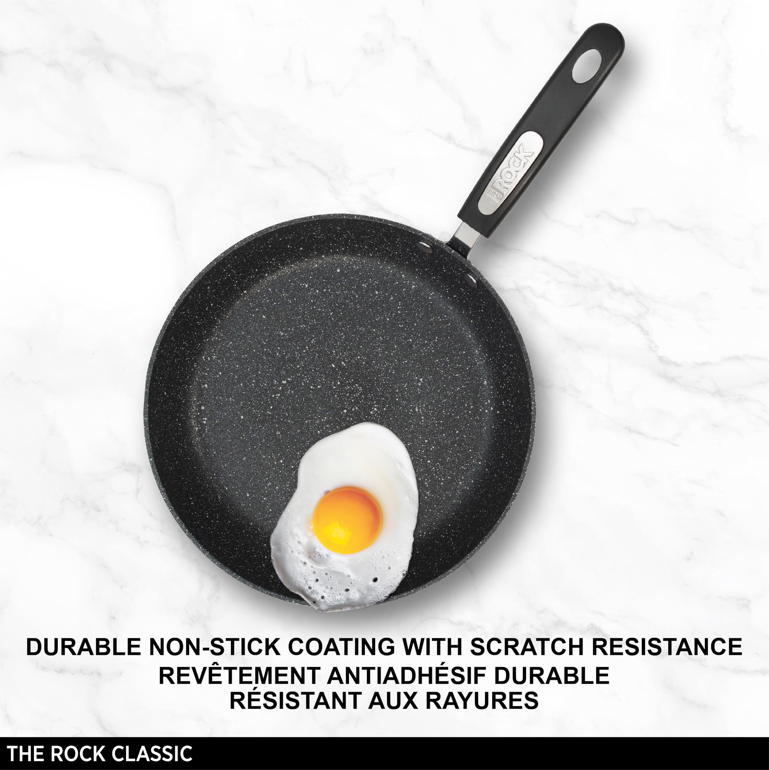 Starfrit forged aluminum base provides even heat distribution in the 20cm pan.
