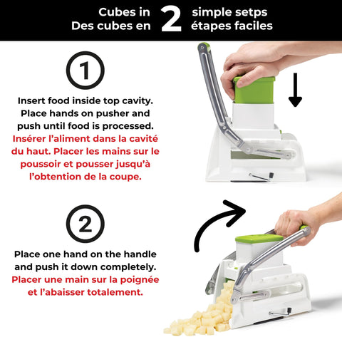 Starfrit Pro Fry Cutter & Cuber is dishwasher safe for quick cleanup.