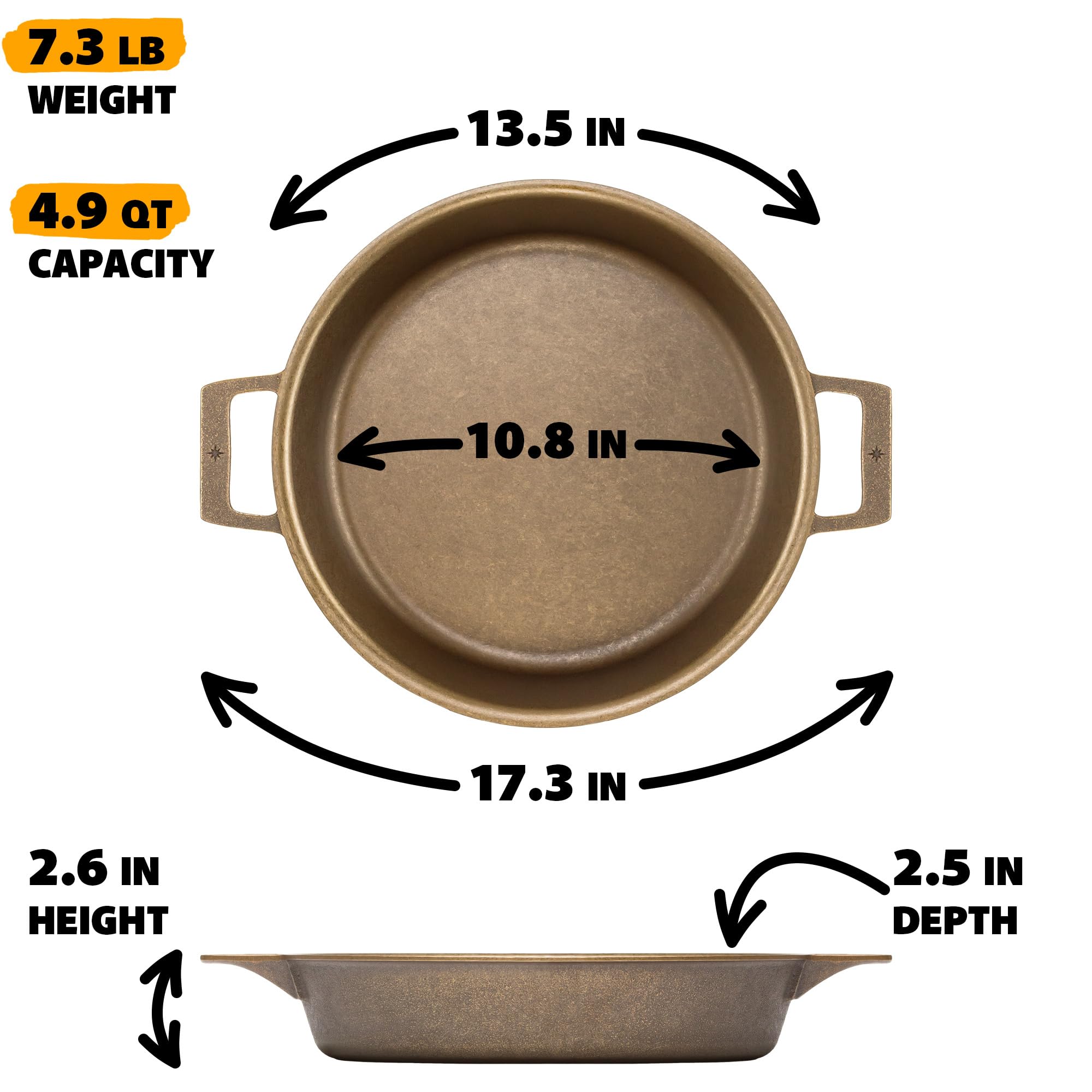 Stargazer skillet on gas range emphasizing heat retention and even cooking.