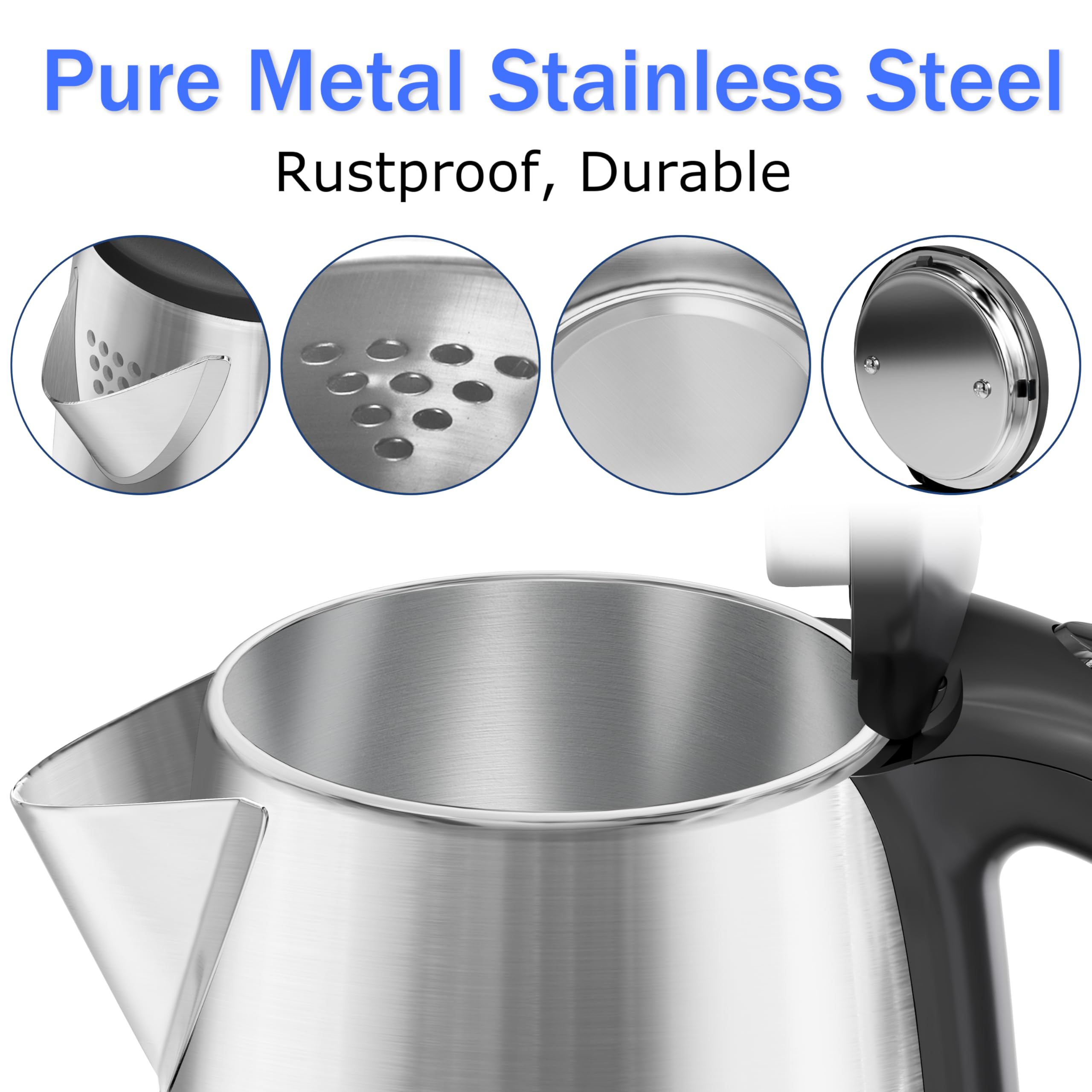 Stariver 2.5L kettle compact base saves counter space