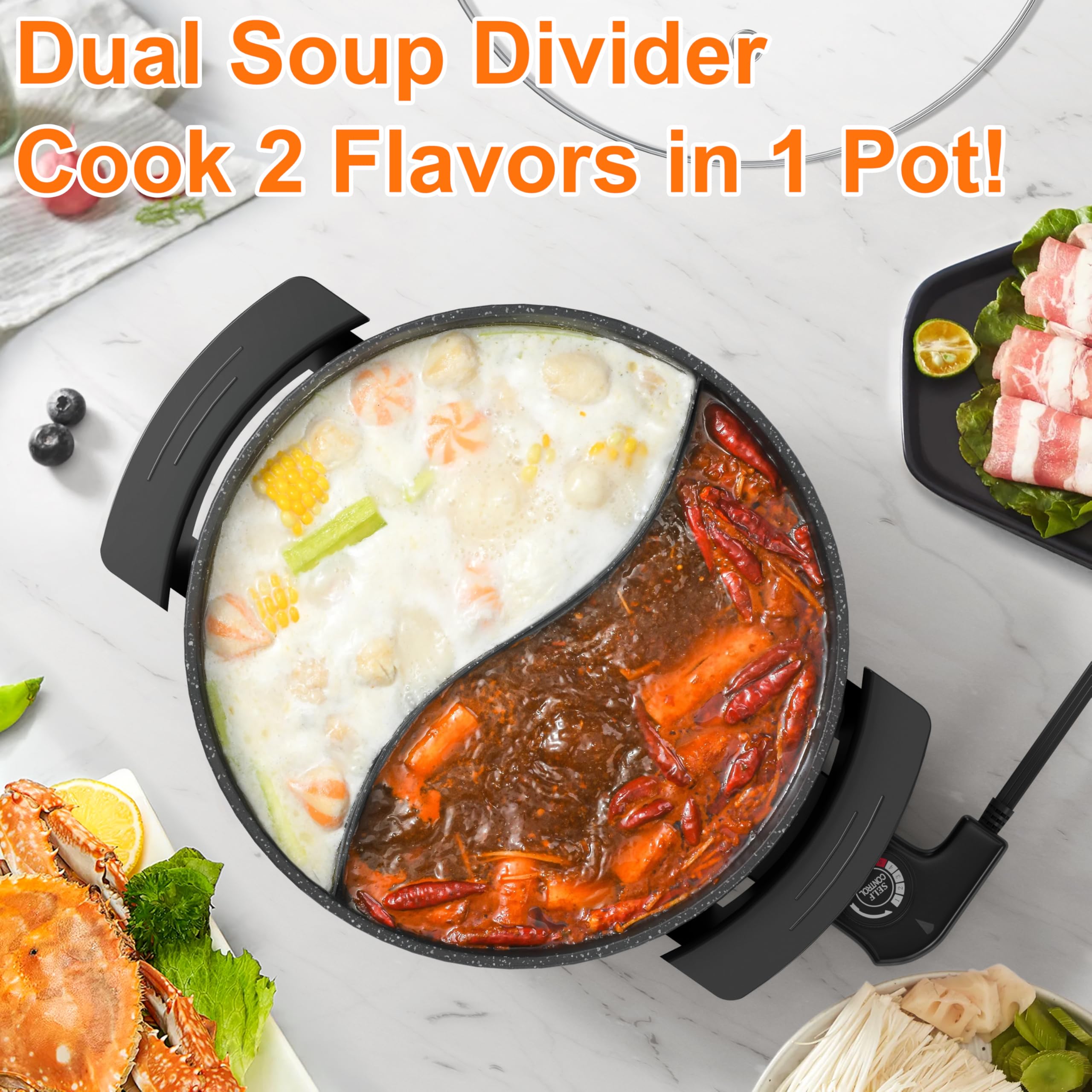 Stariver 5-temp control dial for precise heating and simmering.