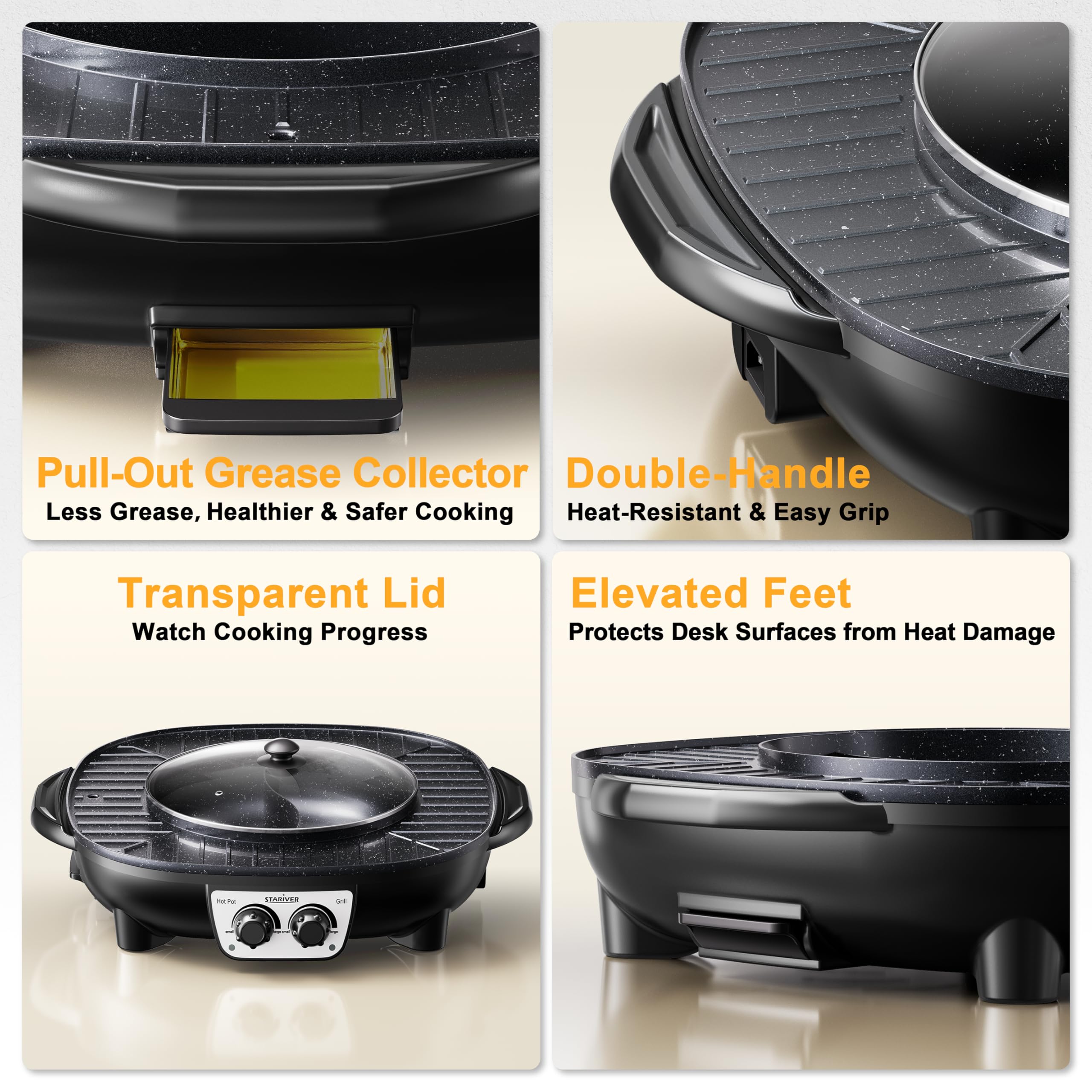 Stariver clear glass lid to monitor cooking safely