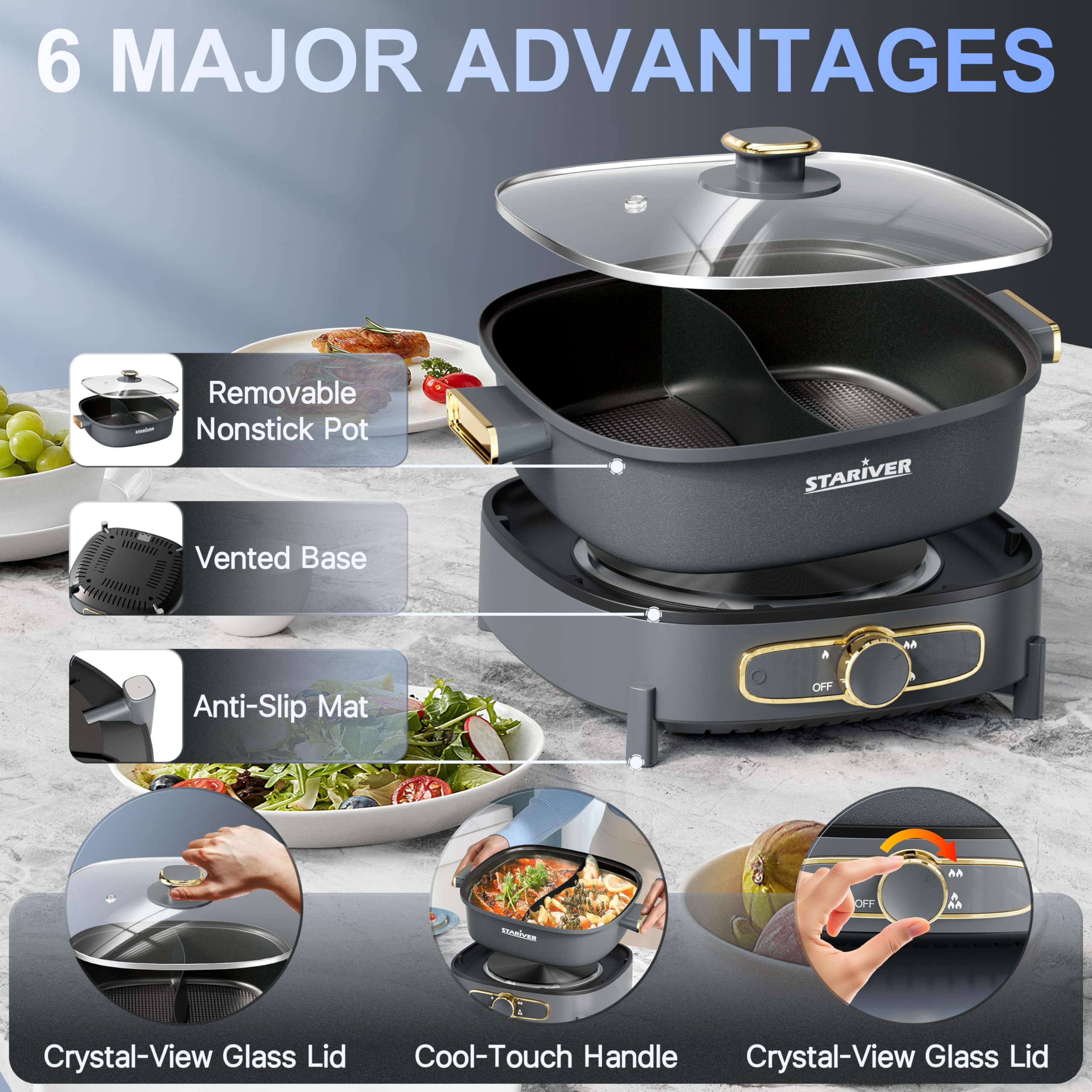 Stariver diamond non-stick coating for effortless searing and low-sticking cooking