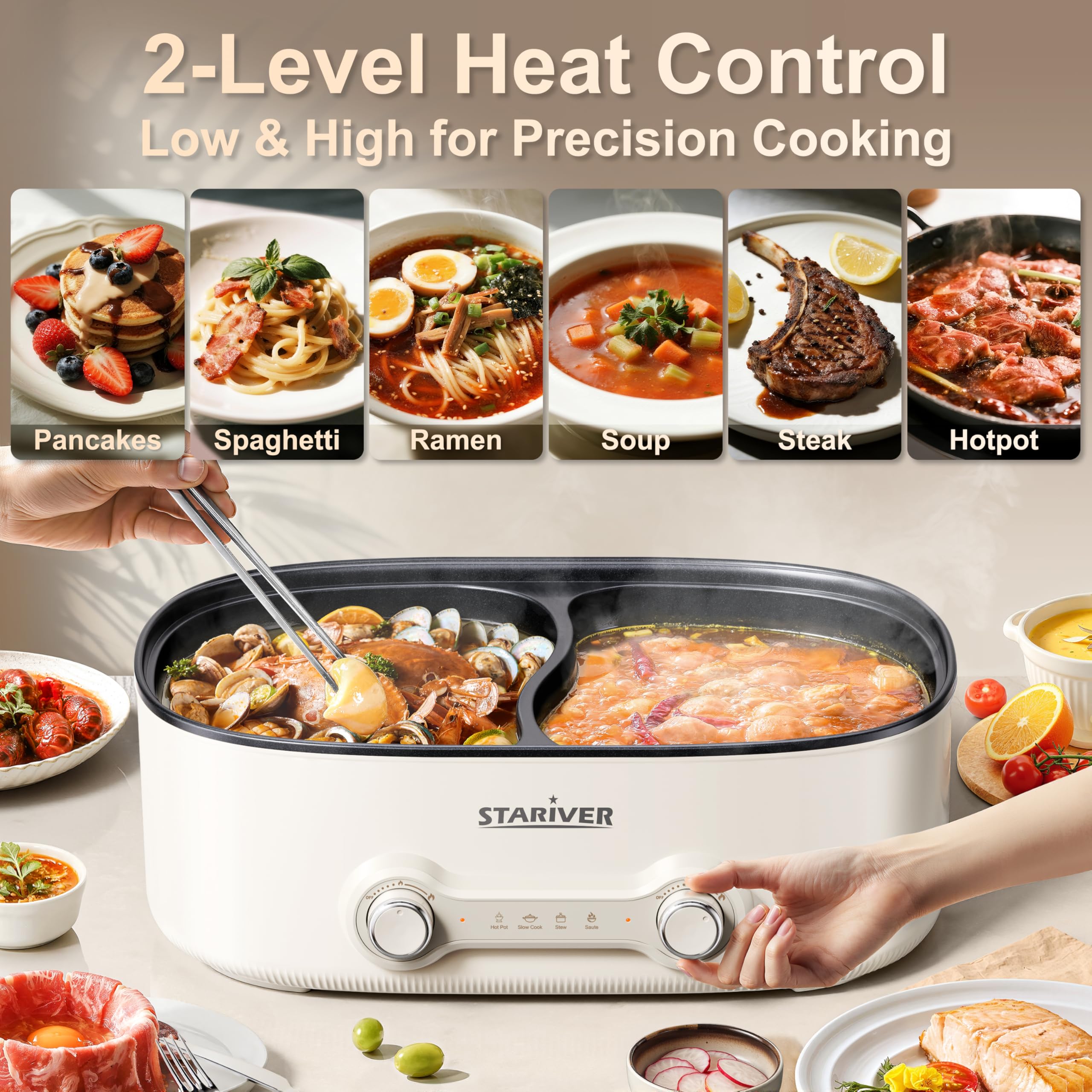 Stariver divider maintains distinct flavors and organized ingredients