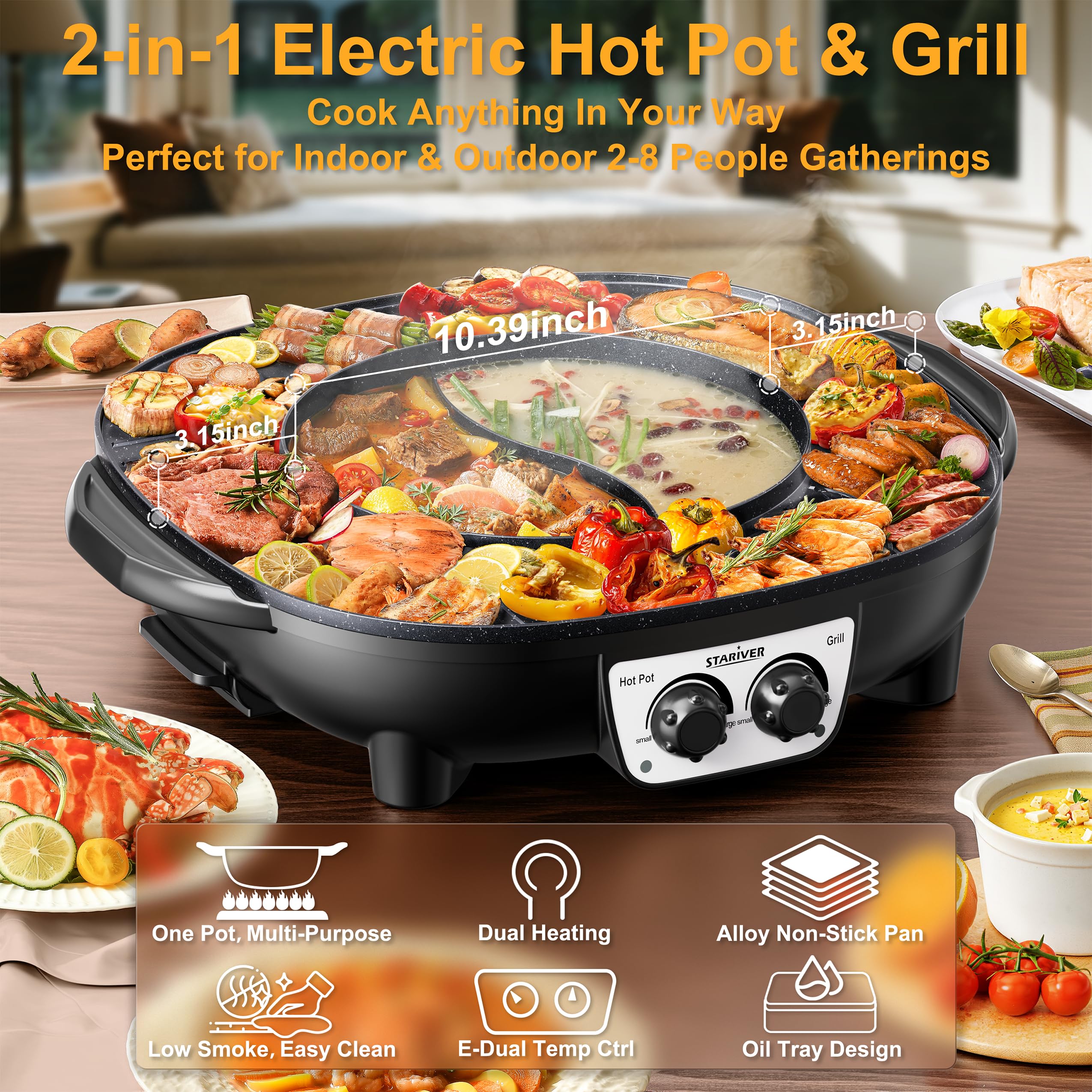 Stariver dual controls allow precise heat without guesswork