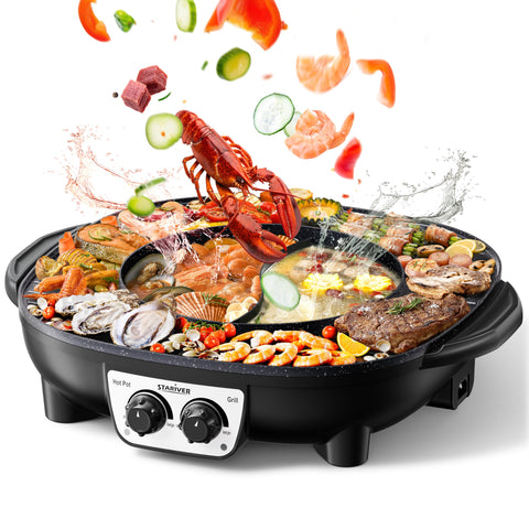 Stariver 2 in 1 hot pot and grill for easy family meals