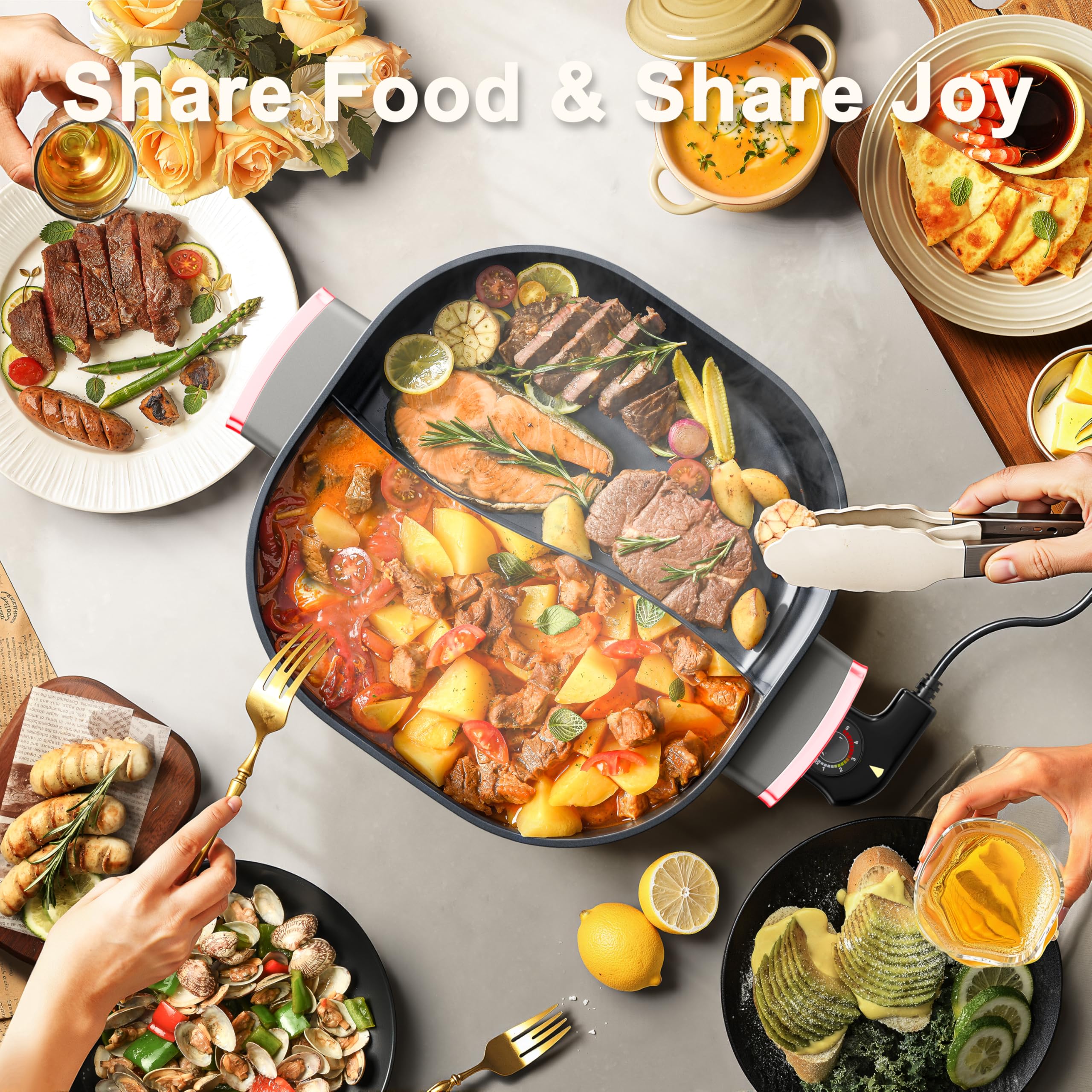 Stariver non-slip feet provide stable cooking platform.