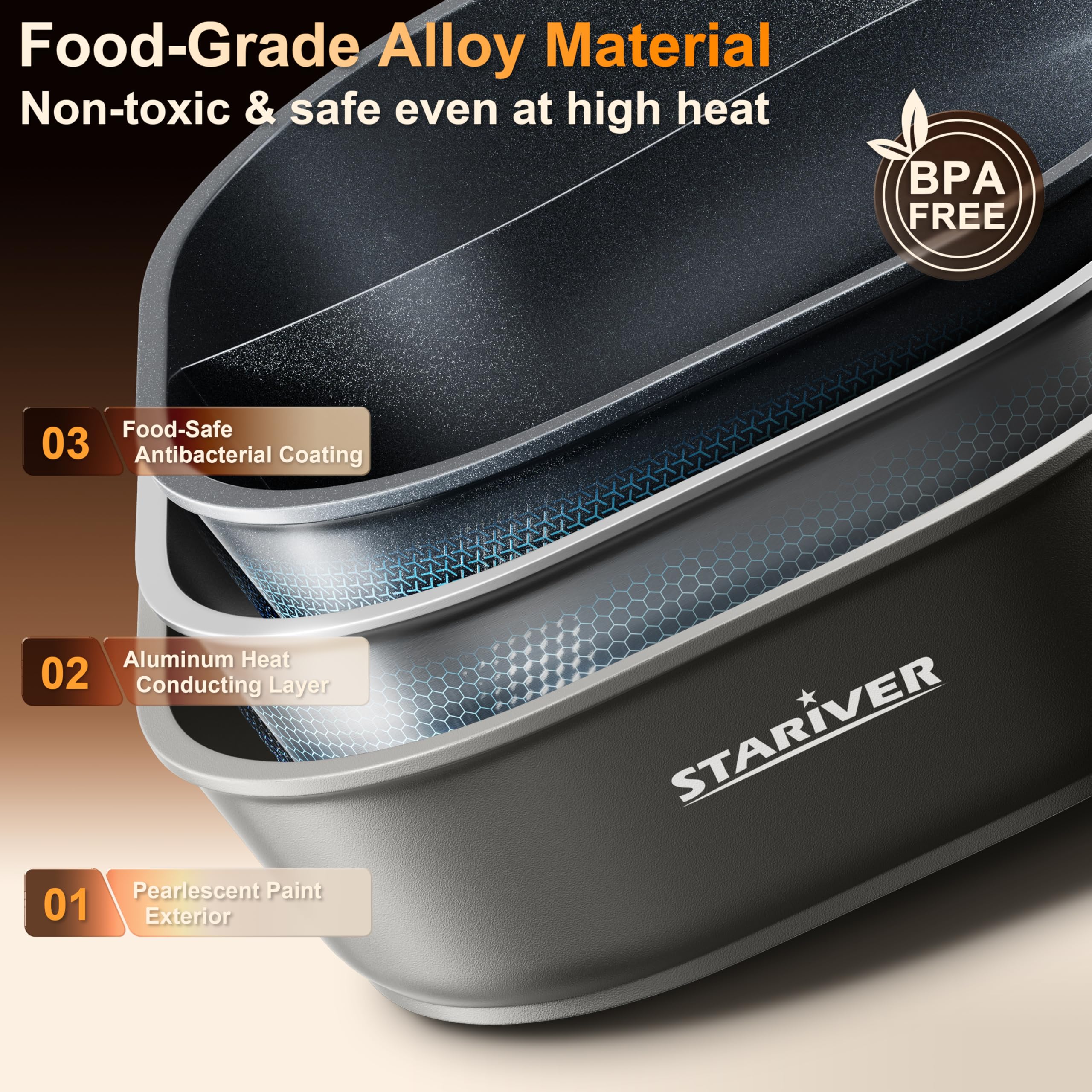 Stariver non-stick inner pot for easy cleanup.