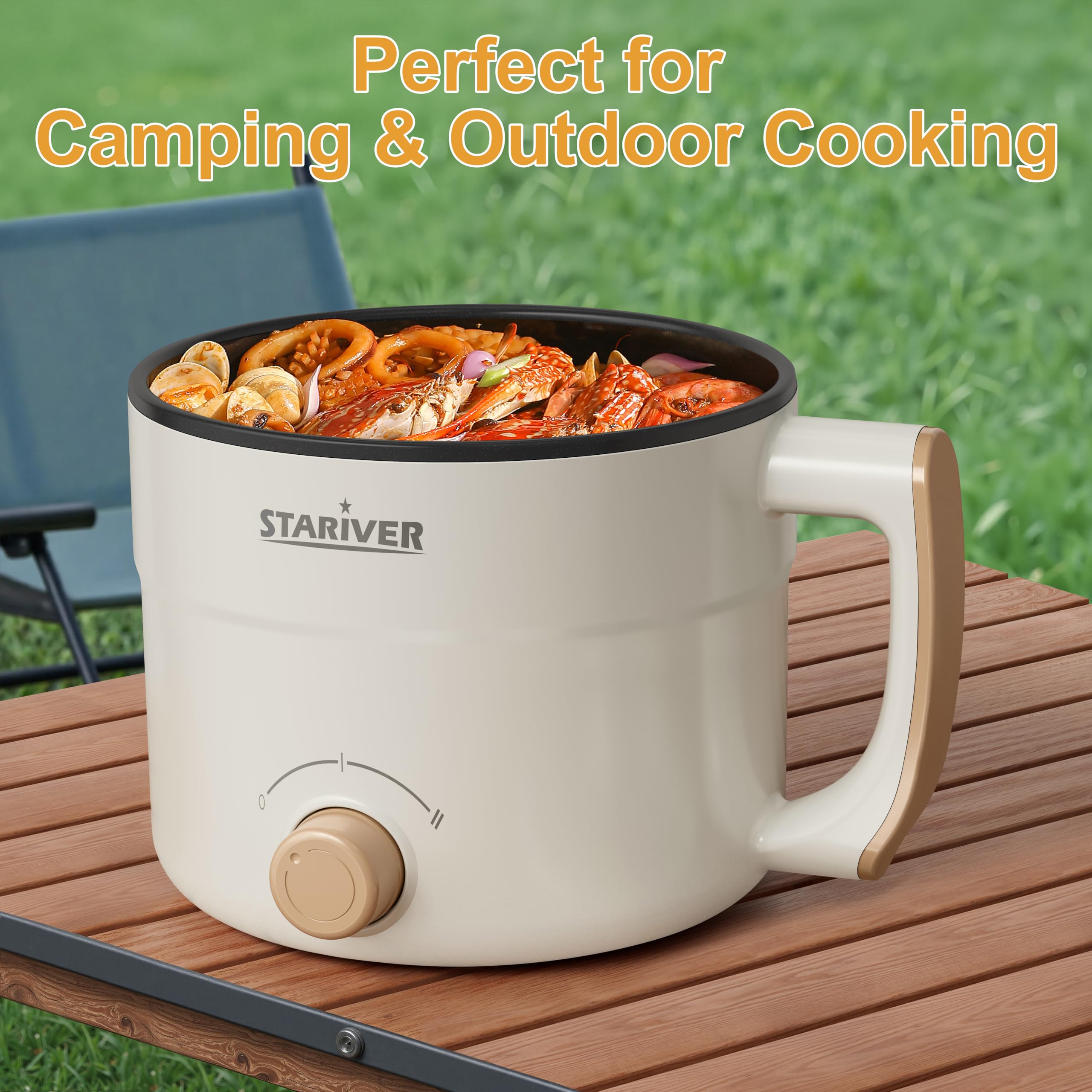 Stariver portable 1.5L pot ideal for travel, office, or dorm
